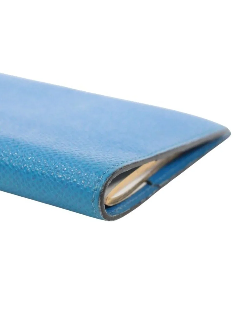 Hermes Agenda GM Leather Blue Notebook Cover Silver